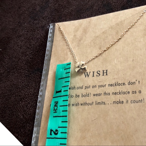 ⚡️2 for $15 Dainty Clover Wish Gold Tone Necklace - Picture 4 of 4